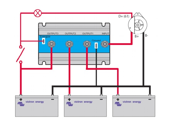 Victron Argo FET電瓶隔離器100A 2輸出 / ARG100201020