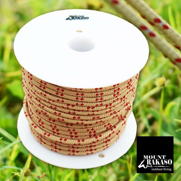 Mount Rakaso 反光營繩 4mm T2 卡其紅 30m / POLY原絲 / 61TGR4T2HR-30