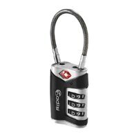 Adisi TSA 海關鋼纜密碼鎖 黑 8x3x1.7cm AS24027_01