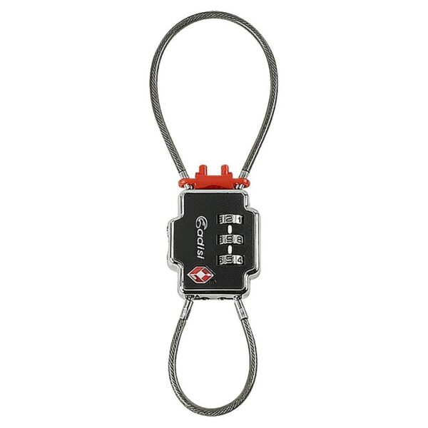 Adisi TSA 海關雙鋼纜密碼鎖 黑 15x4.5cm AS24030_01