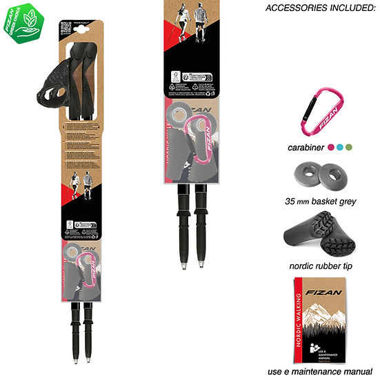 Fizan 北歐式三節健走杖 能量黃 / LITE LECH 175g / FZS25.7101.YLW