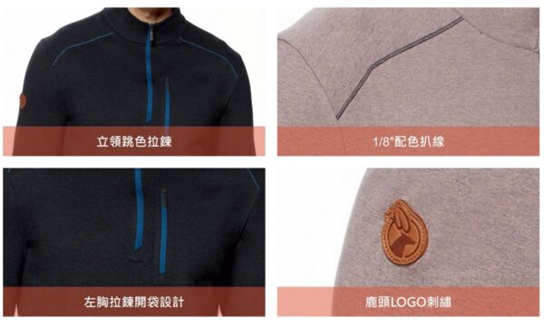 Wildland 荒野 男 超彈拉鍊保暖上衣 暮灰 / 0A92602-149