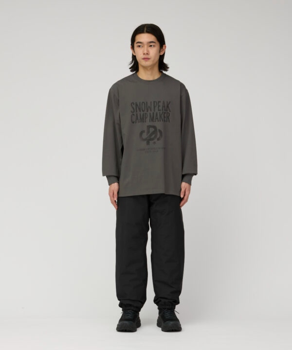 Snow Peak 中性 Fieldworks 長袖T恤 炭灰 / 100261TS07
